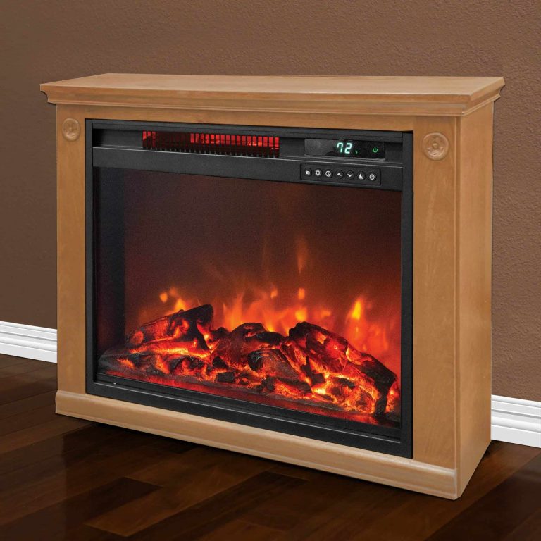 LifeSmart 1500 Watt Large Infrared Quartz Electric Portable Fireplace