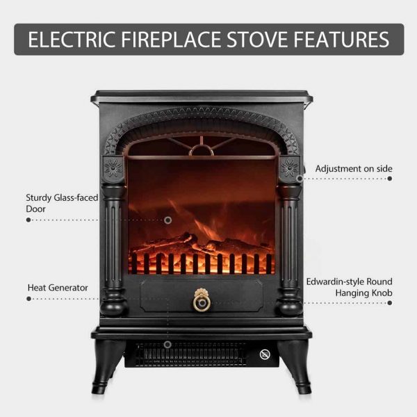 110V 20 Inch Portable Electric Fireplace Stove Heater 2