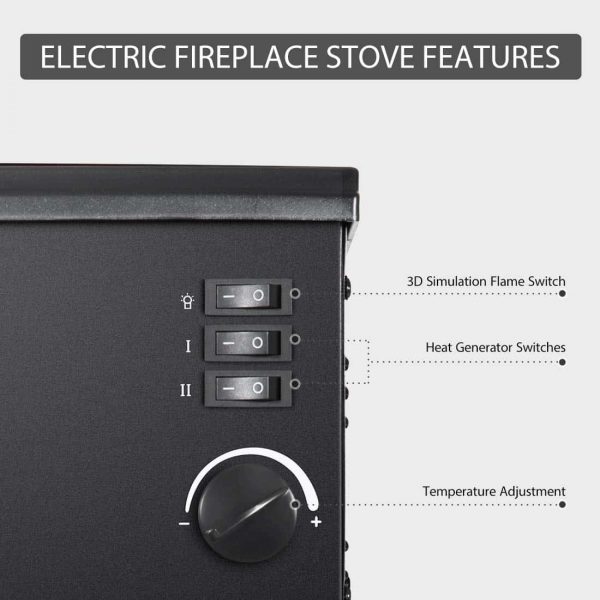 110V 20 Inch Portable Electric Fireplace Stove Heater 4
