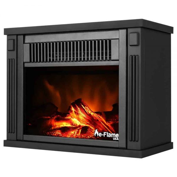 13" Compact Faux Wood Encased Portable Electric Fireplace Heater - Dark Wood by e-Flame USA 2