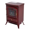 16" 1500W Free Standing Electric Fireplace Wood Burning Portable - Red