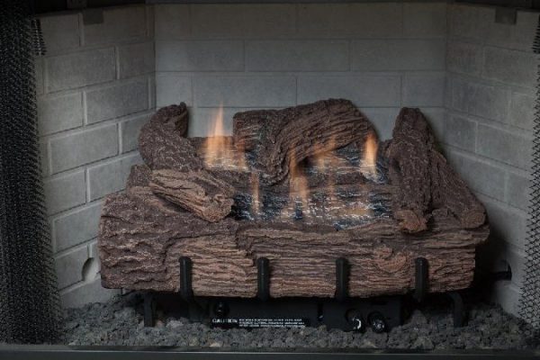18 Inch Palmetto Oak 5-Piece Log Set & NG Millivolt Control Burner
