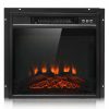 18" Electric Fireplace Freestanding & Wall-Mounted Heater Log Flame EP24205 WC 14