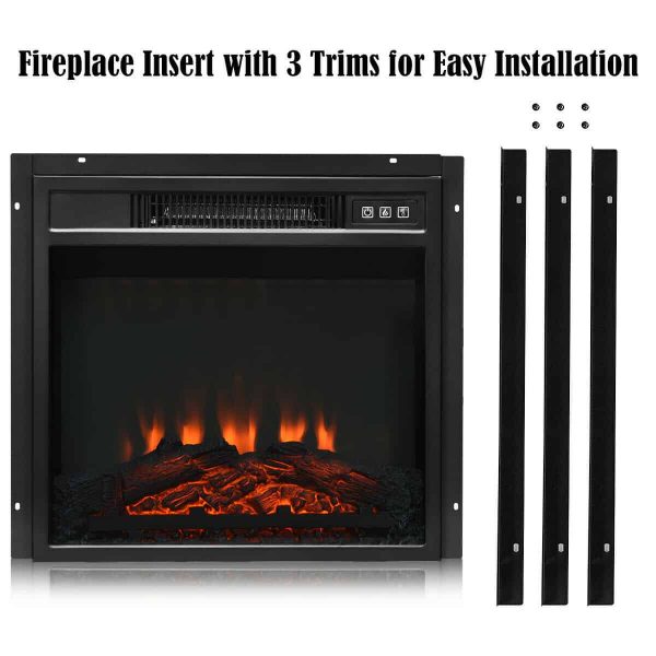 18" Electric Fireplace Freestanding & Wall-Mounted Heater Log Flame EP24205 WC 9