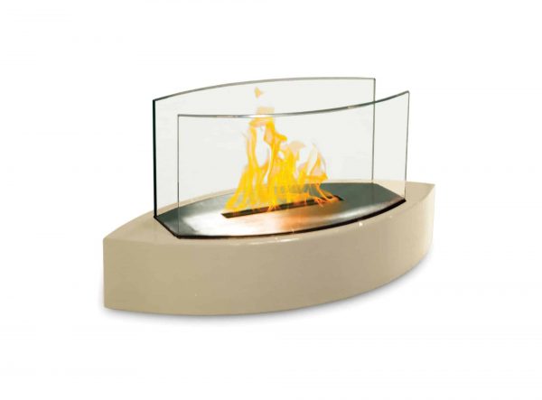19” Beige Indoor Curved Tabletop Anywhere Fireplace