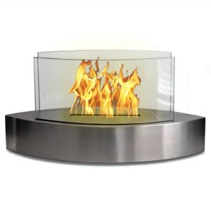 19” Silver Indoor Curved Tabletop Anywhere Fireplace