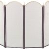 2083-9 Polished Brass 4 Fold Arched with Black Screen - 32.5 inch