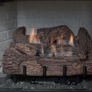 24 Inch Palmetto Oak 6-Piece Log Set & LP Millivolt Control Burner