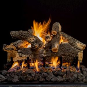 24" Arizona See-Thru Weathered Oak 7 Piece Log Set