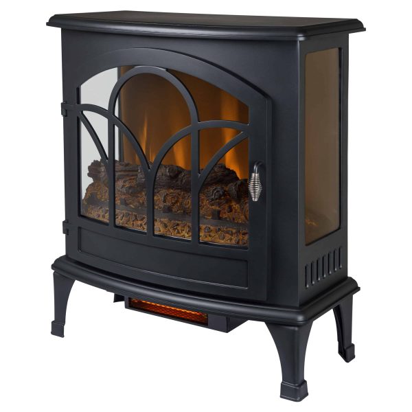 25-in Curved Front Infrared Panoramic Electric Stove in Black
