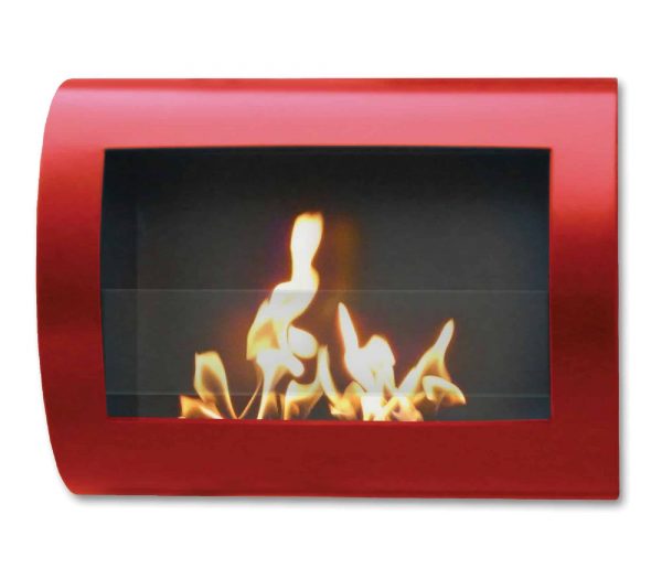 27” Red Indoor Curved Wall Mount Anywhere Fireplace
