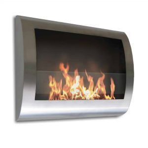 27” Silver Indoor Curved Wall Mount Anywhere Fireplace