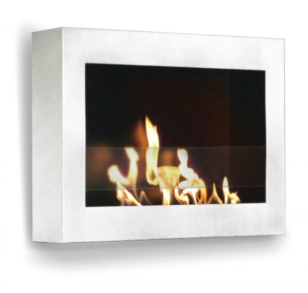 27” White Indoor Square Wall Mount Anywhere Fireplace