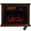 28" Electric Fireplace 1500W 3D Embedded Insert Heater with Cabinet