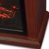 28" Electric Fireplace 1500W 3D Embedded Insert Heater with Cabinet, Walnut 4