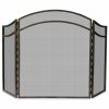 3 Fold Antique Rust Wrought Iron Arch Top Screen