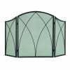 3 Panel Fireplace Screen Cover Guard Mesh Steel Heavy Duty Arched Design Black 2
