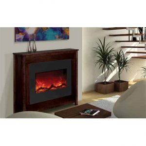30 In. Zero Clearance Fireplace With 32 x 26 In. Black Glass Surround