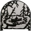 30"W X 30"H Canoe At Lake Arched Fireplace Screen 28741