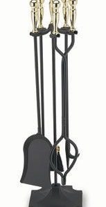 32 Inch Tall 5 Piece Polished With Square Base Ball Handles - Black