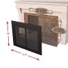 33" Premium Alpine Fireplace Expandable Black Iron Steel Guard Cover Door with Glass and Mesh - Medium 8