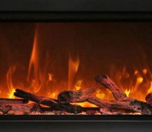 34" Extra Tall Clean Face Symmetry Electric Fireplace w/Birch Logs
