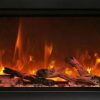 34" Extra Tall Clean Face Symmetry Electric Fireplace w/Rustic Logs