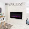 36 Inch 120V 750W / 1500W 2 Heat Modes Wall Mounted and in Wall Recessed Electric Fireplace Heater 11