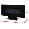 36-in Curved Front Wall Mount Fireplace in Black Glass 6