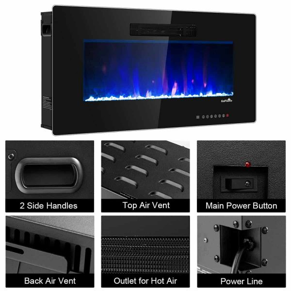36" Recessed Electric Fireplace In-wall Wall Mounted Electric Heater 4