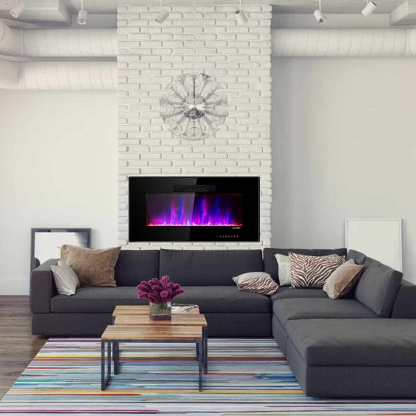 36" Recessed Electric Fireplace In-wall Wall Mounted Electric Heater 7