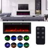 36" Recessed Mounted Electric Fireplace Insert with Touch Screen Control Panel