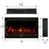 36" Recessed Mounted Electric Fireplace Insert with Touch Screen Control Panel, Remote Control, 750/1500W, Black 8