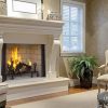 36" Wood Burning Fireplace with Ivory Split Herringbone Liner