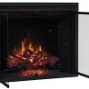 39" Traditional Built-in Electric Fireplace Insert with Glass Door and Mesh Screen