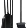 4 Piece 18" Black Fireplace Tool Set Steel Construction Only One