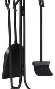 4 Piece 18" Black Fireplace Tool Set Steel Construction Only One