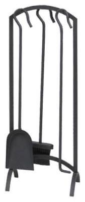4 Piece Arch Top Black Fireplace Tool Set Only One