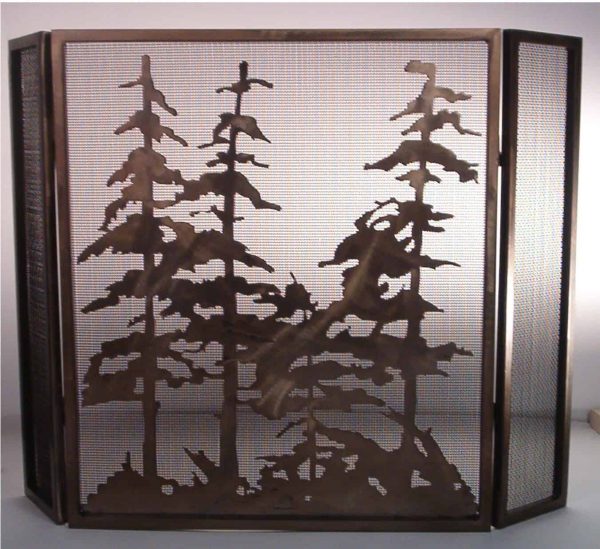 40"W X 30"H Tall Pines Folding Fireplace Screen 12393