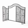 41" Black and Silver Contemporary 3 Paneled Fireplace Screen 9