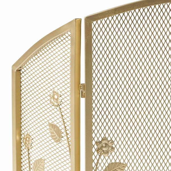 41" Gold Contemporary Single Paneled Fireplace Screen 4