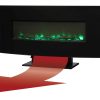 42-in Contemporary Curved Front Slim Line Wall Mount Infrared Electric Fireplace 25