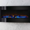 42-in Contemporary Curved Front Slim Line Wall Mount Infrared Electric Fireplace 21