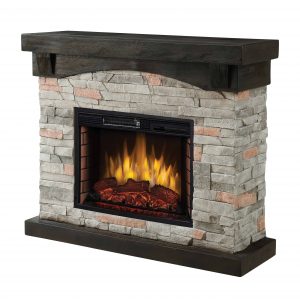 42-in Sable Mills Electric Fireplace with Grey Faux Stone Mantel