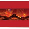 43" Electric Unit Fireplace 51" x 23" Candy Apple Red Steel Surround 3