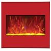 43" Electric Unit Fireplace 51" x 23" Candy Apple Red Steel Surround