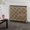 44" Gold Contemporary Single Panel Fireplace Screen 9