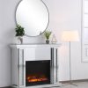 47.5 in. Crystal mirrored mantle with wood log insert fireplace 5