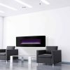 48-in Curved Front Wall Mount Electric Fireplace with Black Glass 10