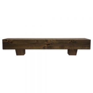 48 in. Modern Farmhouse Dark Chocolate Fireplace Mantel With Corbels